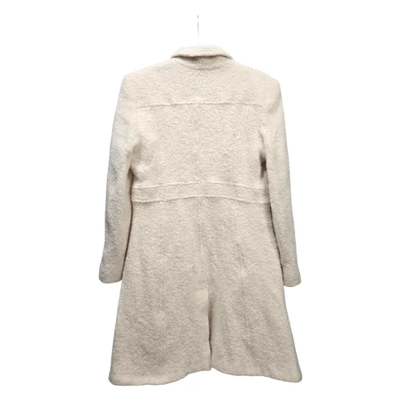 Vintage Marvin Richards Trench Coat Cream Bouclé Wool Blend Size Medium EUC - Picture 4 of 16